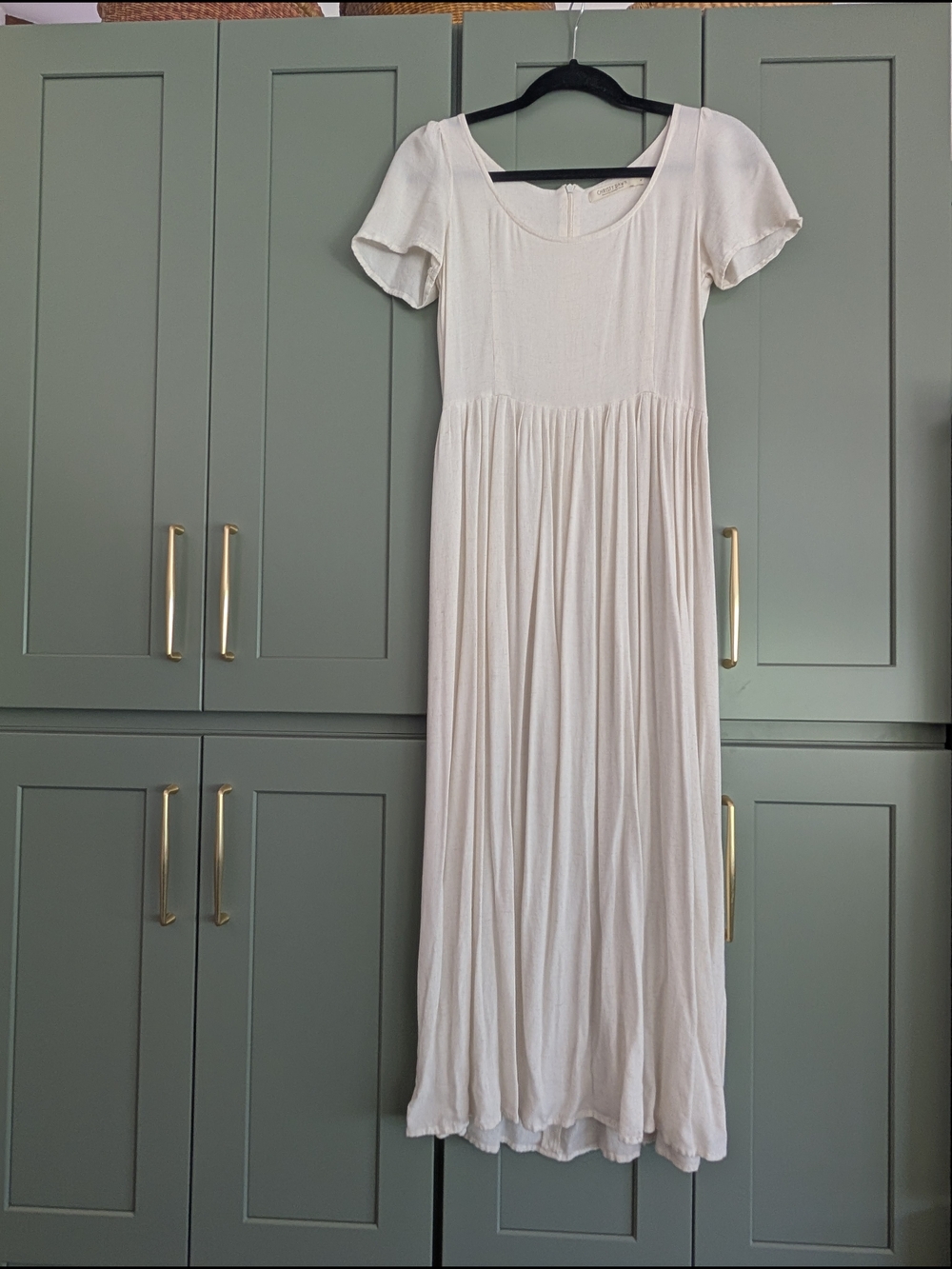 Christy Dawn Cream Midi Scoop-Neck Dress - The Scarlet Dreas